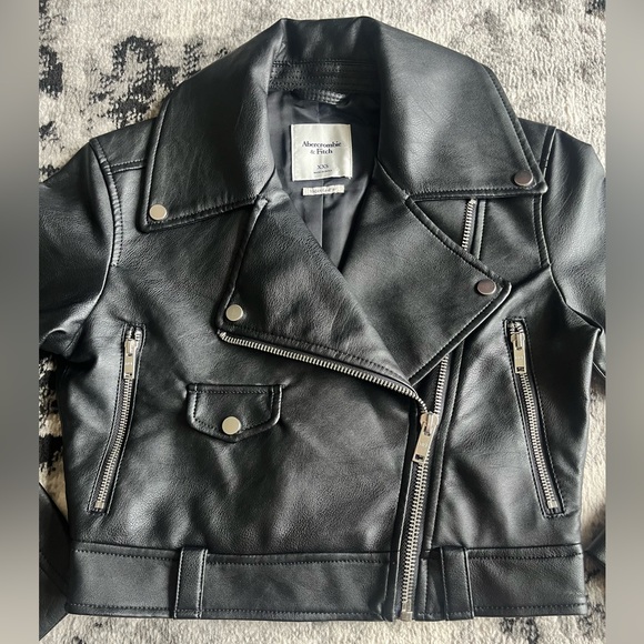 Abercrombie & Fitch Black Leather Jacket - Picture 2 of 5